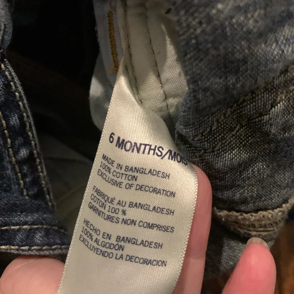 Vintage OshKosh B'Gosh Vestbak Denim Overalls Baby Size 6 Months‎ USA Made Blue